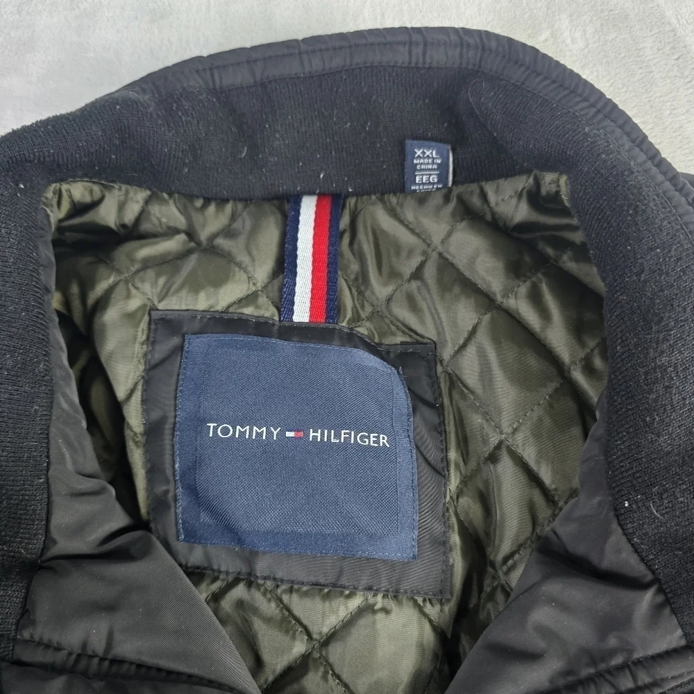 Tommy Hilfiger Quilted Black Jacket Full Zip Sz 2XL